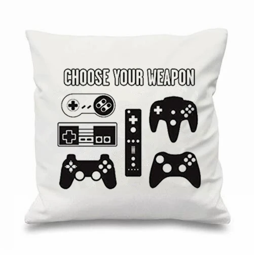 Забавный выберите свое оружие геймер Чехлы для подушек Geek Новинка игровые видеоигры пледы наволочки Quiry квадратный домашний декор подарки