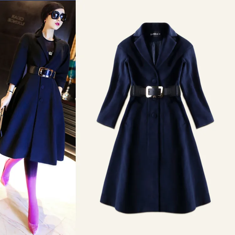 Popular Blue Wool Coat-Buy Cheap Blue Wool Coat lots from