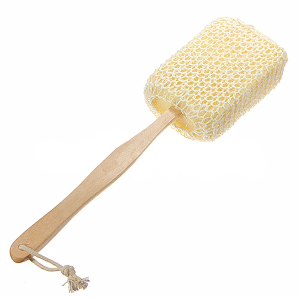 Home Bath Skin Cleaning Spa Wooden Long Handle Loofah Sisal Massage Brush Body Sponge Back Scrubber Shower Bathroom | Дом и сад