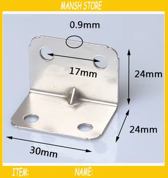 

50pcs Right Angle Corner Brackets For Cupboard Iron Corner Brackets Nickelage Furniture Accessory Free shipping