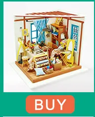 Собрать сделай сам игрушка кукла дом деревянный кукольные домики миниатюрный кукольный домик игрушки с мебель светодиодный свет, подарок на день рождения, A035