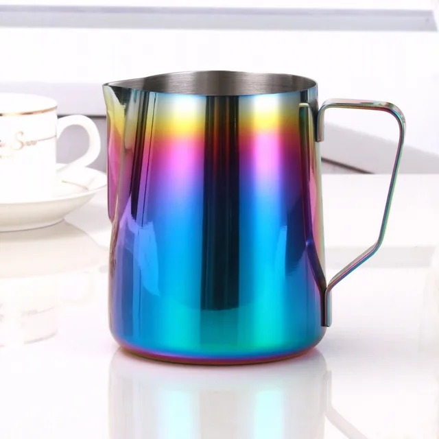 Best Price Latte's Art Stainless Steel Colorful 350/600ml Frothing Jug Espresso Coffee Pitcher Steam & Froth Milk for Lattes & Cappuccinos