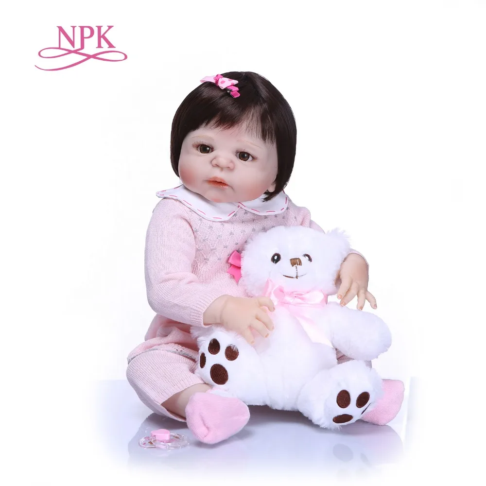 NPK 57cm Full Silicone Body Reborn Baby Doll Realistic Handmade Vinyl Newborn babies Doll Reborn Birthday Gift Girls Brinquedos цена NPK 57cm Full Silicone Body Reborn Baby Doll Realistic Handmade Vinyl Newborn babies Doll Reborn Birthday Gift Girls Brinquedos цены онлайн