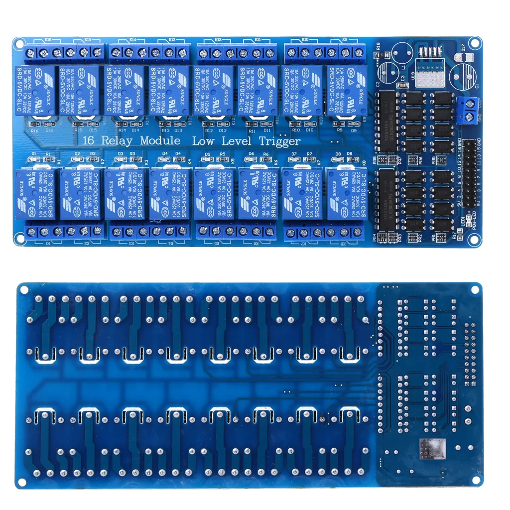 

16 Channel 5V Relay Shield Module For Arduino UNO 2560 1280 ARM PIC AVR STM32 07NOV