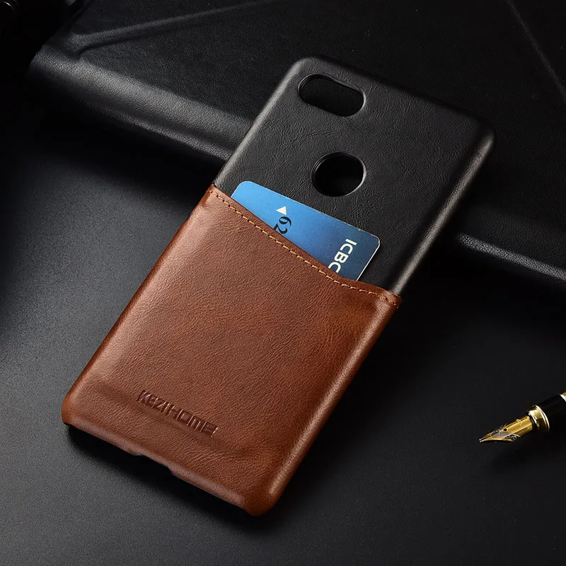 

Case for Google Pixel 3a XL KEZiHOME Two Colors Genuine Leather Hard Back Cover For Google Pixel3a /3aXL with Card Pocket