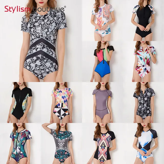 Best Price Diving One Piece Swimsuit Patchwork Short Sleeve Women Swimwear Bathing Suit Rash Guard Surfing Swimming Suit Rashguard Best Price Diving One Piece Swimsuit Patchwork Short Sleeve Women Swimwear Bathing Suit Rash Guard Surfing Swimming Suit Rashguard