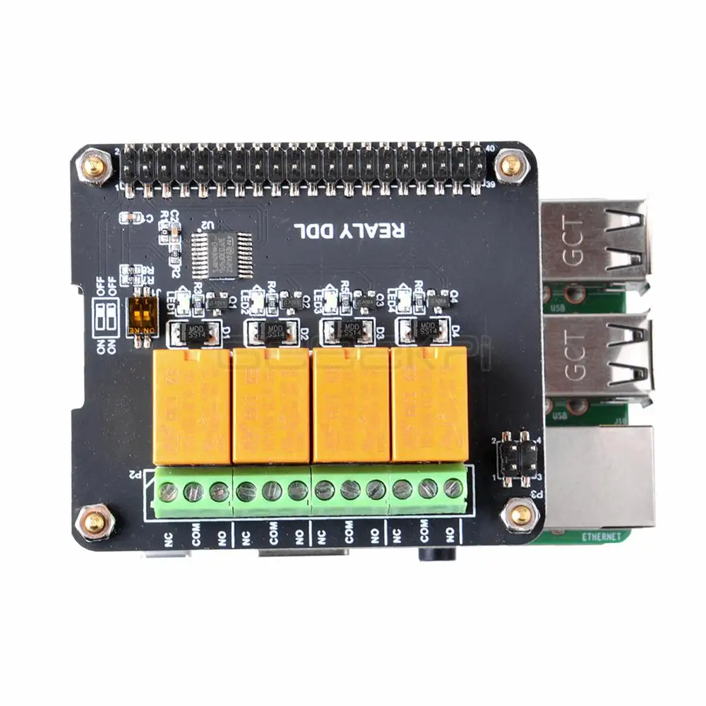 GeeekPi Original 4 Channel Relay Hat Board For Raspberry Pi 4B/ 3B+ (Plus) / 3B / 2B raspberry pi