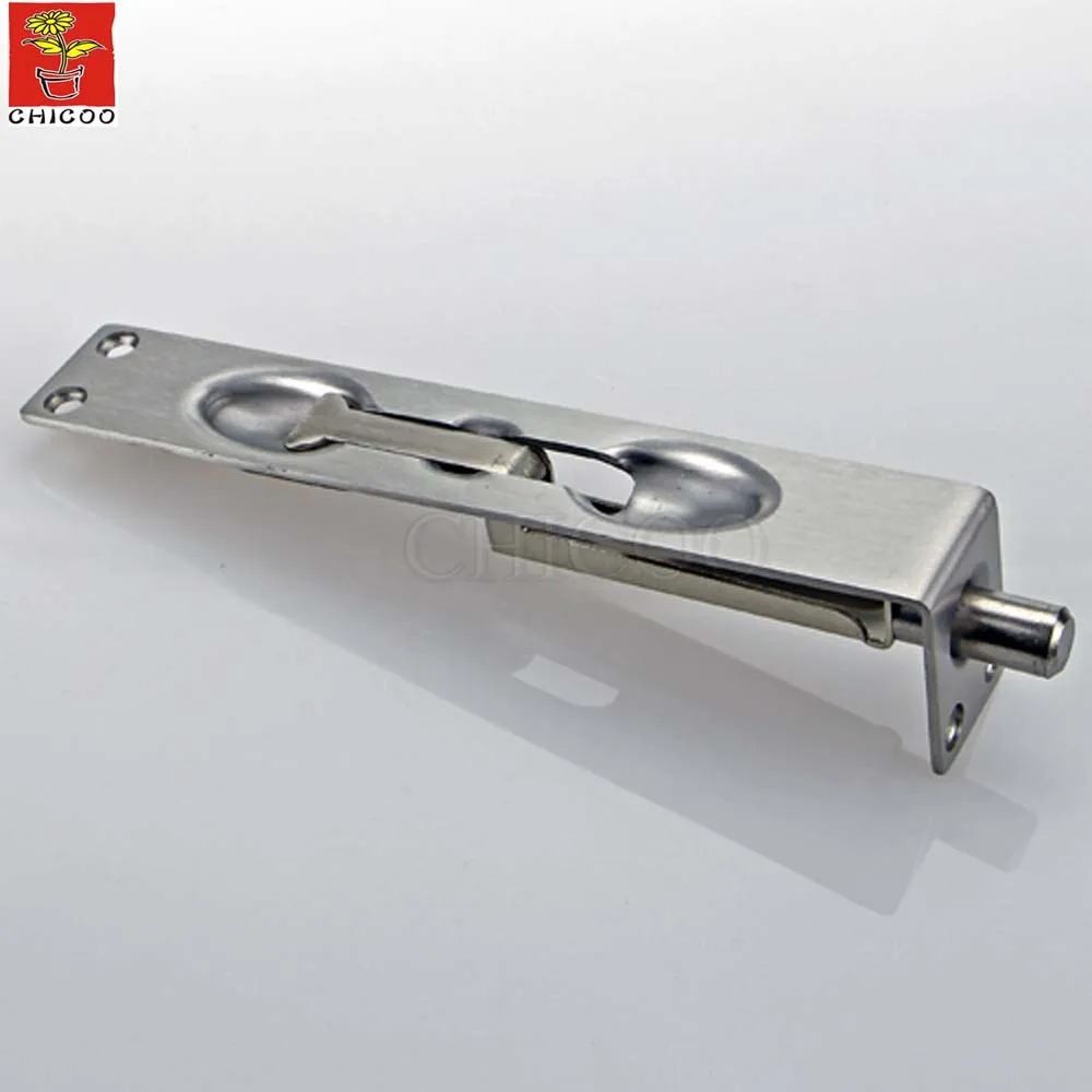 Color : Stainless steel, Size : 6 inch MUMA 2pcs 6 Inch Door Flush Bolt Latch Lock Concealed Door Bolt Security Lever Action Stainless Steel Brushed Slide Latch 
