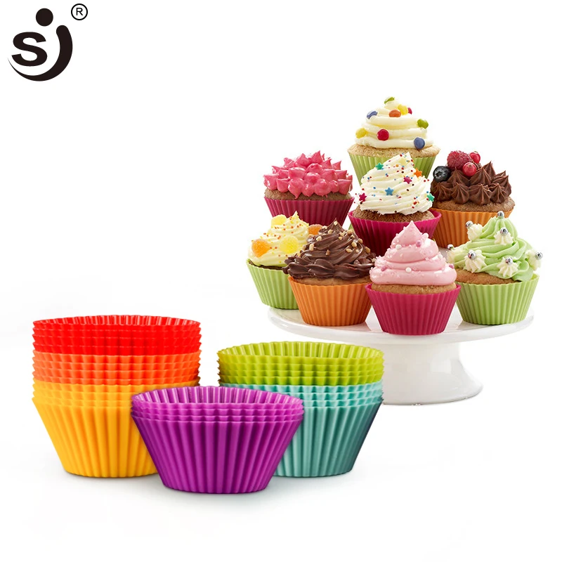

12pcs Silicone Mold Heart Muffin Cupcake Silicone Forms Cake Mold Baking Nonstick Heat Resistant Reusable Cake Decoration Molds