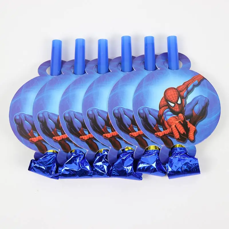 На тему Человека-паука Мультфильм партия набор шар посуда тарелка салфетки баннер коробка для поздравительных открыток ребенок душ вечерние украшения - Цвет: Blowout 6pcs