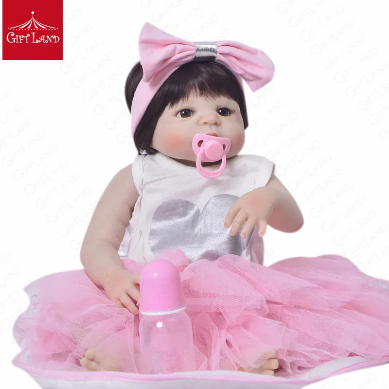 23 дюймов Reborn Baby Doll Bebe Полный Силиконовые ручной работы Bonecas Bb кукла-реборн