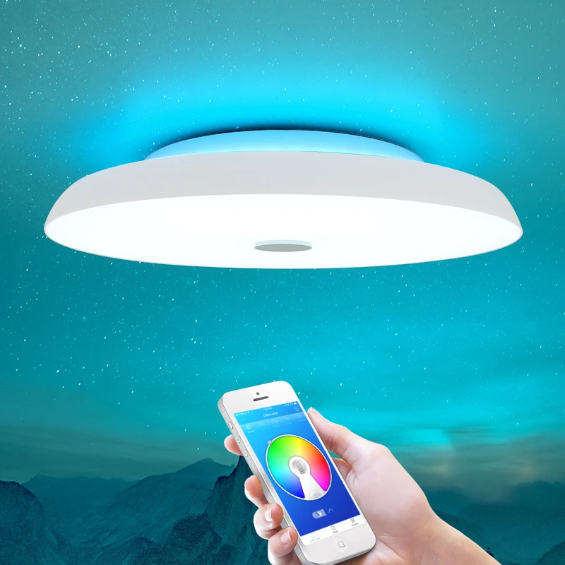  Modern LED ceiling Lights Dimmable 36W 48W 72W APP Remote control Bluetooth Music light speaker foy - 32949446694