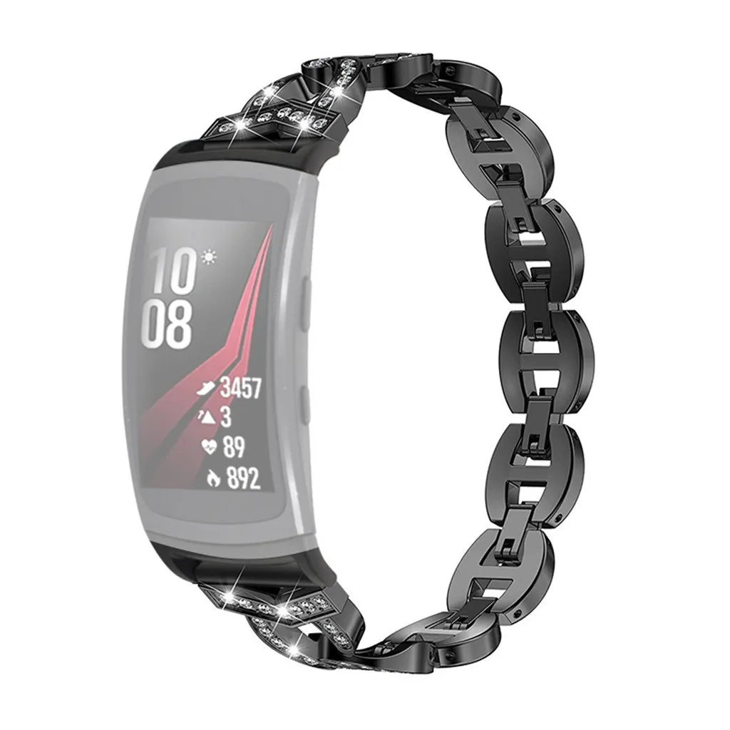 Samsung шестерни Fit 2/Fit 2Pro модные роскошные для женщин браслеты для часов из нержавеющей стали ремешок браслет цепочка Смарт часы ремешок suunto