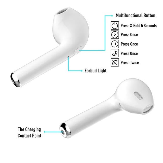 Hot i7 TWS Twins Wireless Earphone Mini Bluetooth V4.2 Earbuds Stereo Headset For Iphone X 8 8 PLUS 7 plus 7 6s 6 plus Galaxy S8 (5)