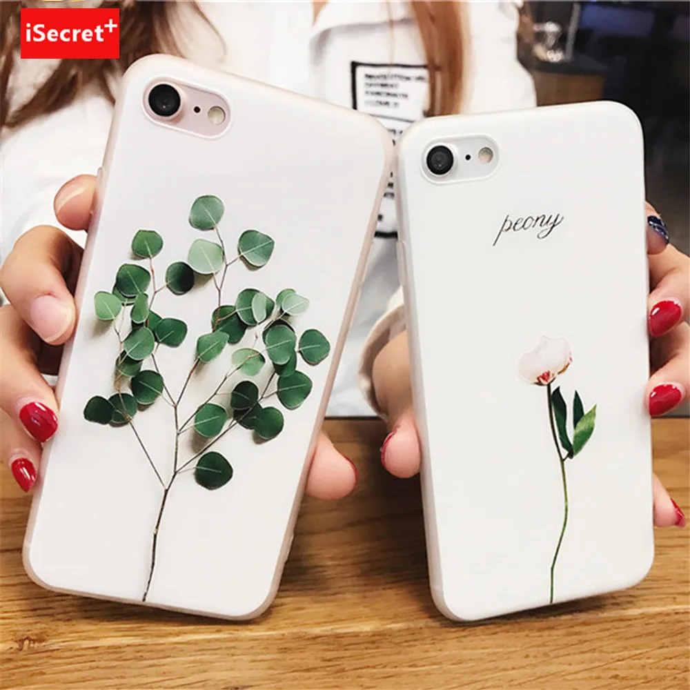 VORSON 3D чехол для iPhone 6 7 8 plus с рельефным листом милые цветочные чехлы 5S 5 SE X |