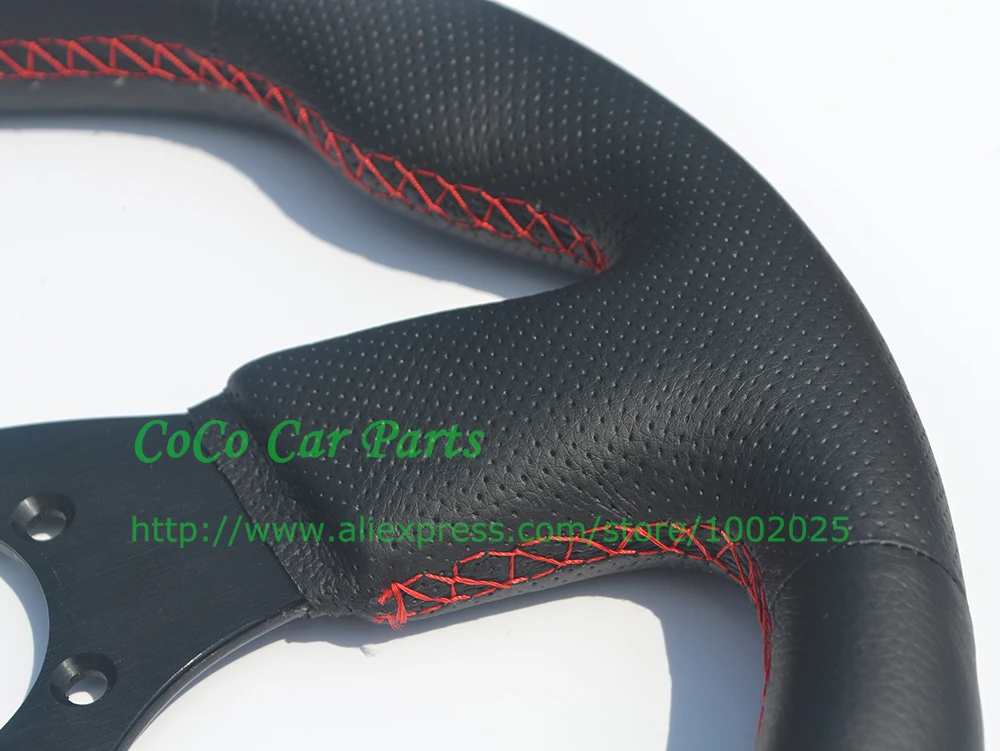 LYJ 330mm flat leather steering wheel (3)