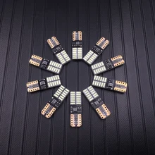 Без полярности лампы Canbus без ошибок T10 с 4014 SMD 24 светодиодный светильник для интерьера 194 168 W5W лампы белый без ошибок OBC янтарный красный