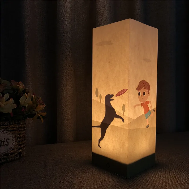 

Sharelife Creative Warm White Dog Paper Shadow USB Mini Night Light for Home Room Atmosphere Lamp Children's Birthday Gift 1046