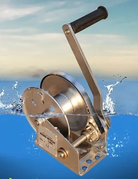 

2600lbs 304 stainless steel hand winch with self-locking CE, Boat windlass truck auto manual lifting hoist tractor traction