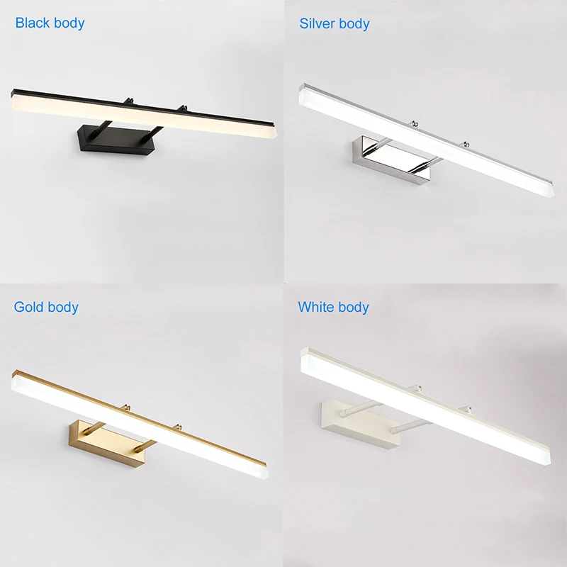 LED Wall light Bathroom Mirror Lamp Black White Gold washroom wall Lamp fixtures 16W 20W 90-260v makeup mirror light ZJQ0015