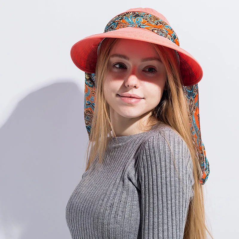 2018 УФ шляпа от солнца летняя шапка для женщин маска шапочка девочек съемная