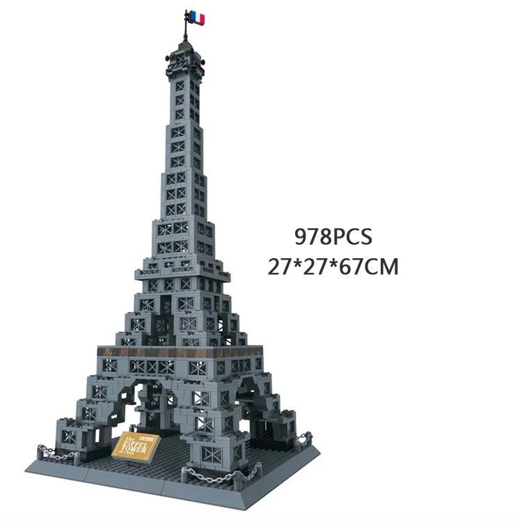 Всемирно известный город культуры архитектурный конструктор блок Эйфелева башня Парижа Французская модель кирпичи развивающие игрушки коллекция