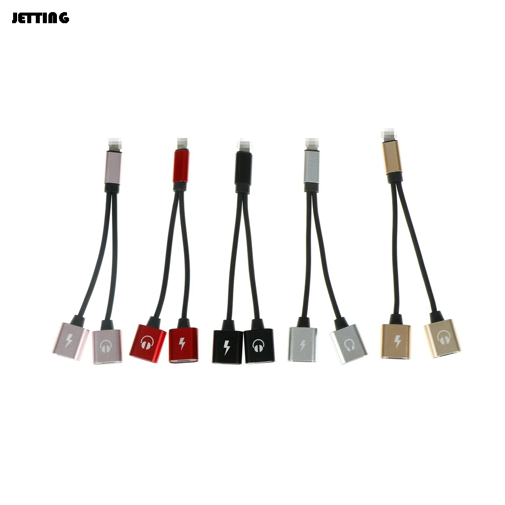 Goede 2 in 1 Dual 8 Pin Adapter Converter Hoofdtelefoon Jack met Poort Opladen Splitter Converter voor iPhone X 7 8 plus