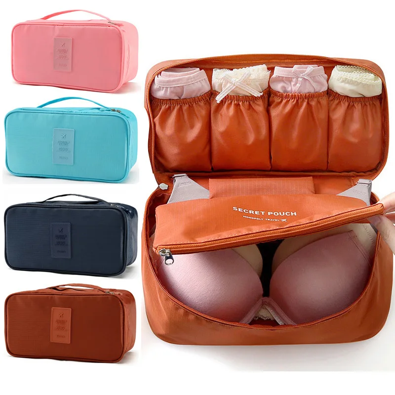 

Cosmetic Underwear Organizer Lingerie Bra Travel Bag Multi-function Pouch Zip Cases Clothes Bra Cloth art Pouch Suitcase