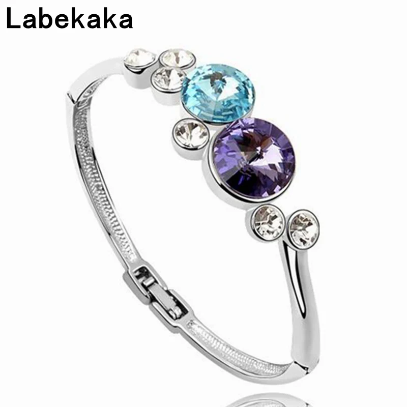 

Labekaka embellished with Crystal from Swarovski Plain Design Bracelet Bangle Simple Life Wrist Anniversary Jewellery