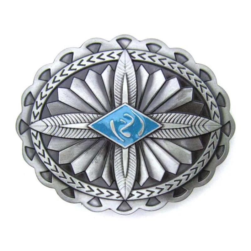 

Native American Feather Western Belt Buckle Suitable 4CM Width Belt
