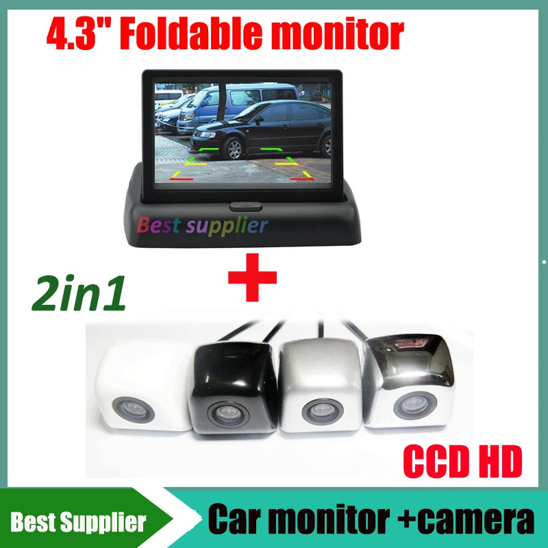

HD Video Auto Parking Monitor Night Vision Reversing CCD Car Rear View parking Camera With 4.3 inch Car Rearview Mirror Monitor