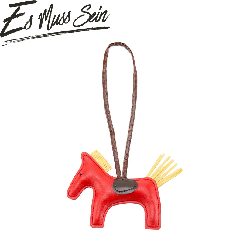 

EsMussSein Bag Charms Horse Keychain Unicorn Purse Leather Handbag Charm Cute Pendant Fashion Lady Femme Car Tassel Key Chain