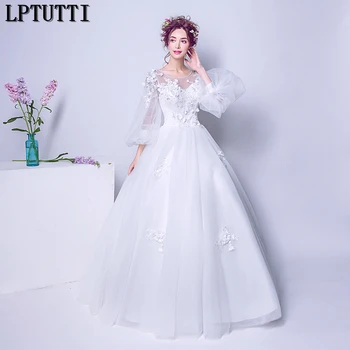 

LPTUTTI Appliques Embroidery New Vintage Princess Bridal Marriage Gown Bride Simple Party Events Long Luxury Wedding Dresses