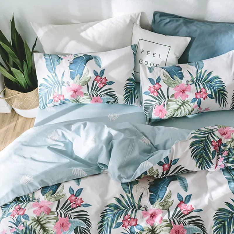 

4pcs Bedding Set INS Small Fresh And Simple Garden Princess Style Bedding Set With Pilloccase +Bed Sheet Pillowcases Cover Set