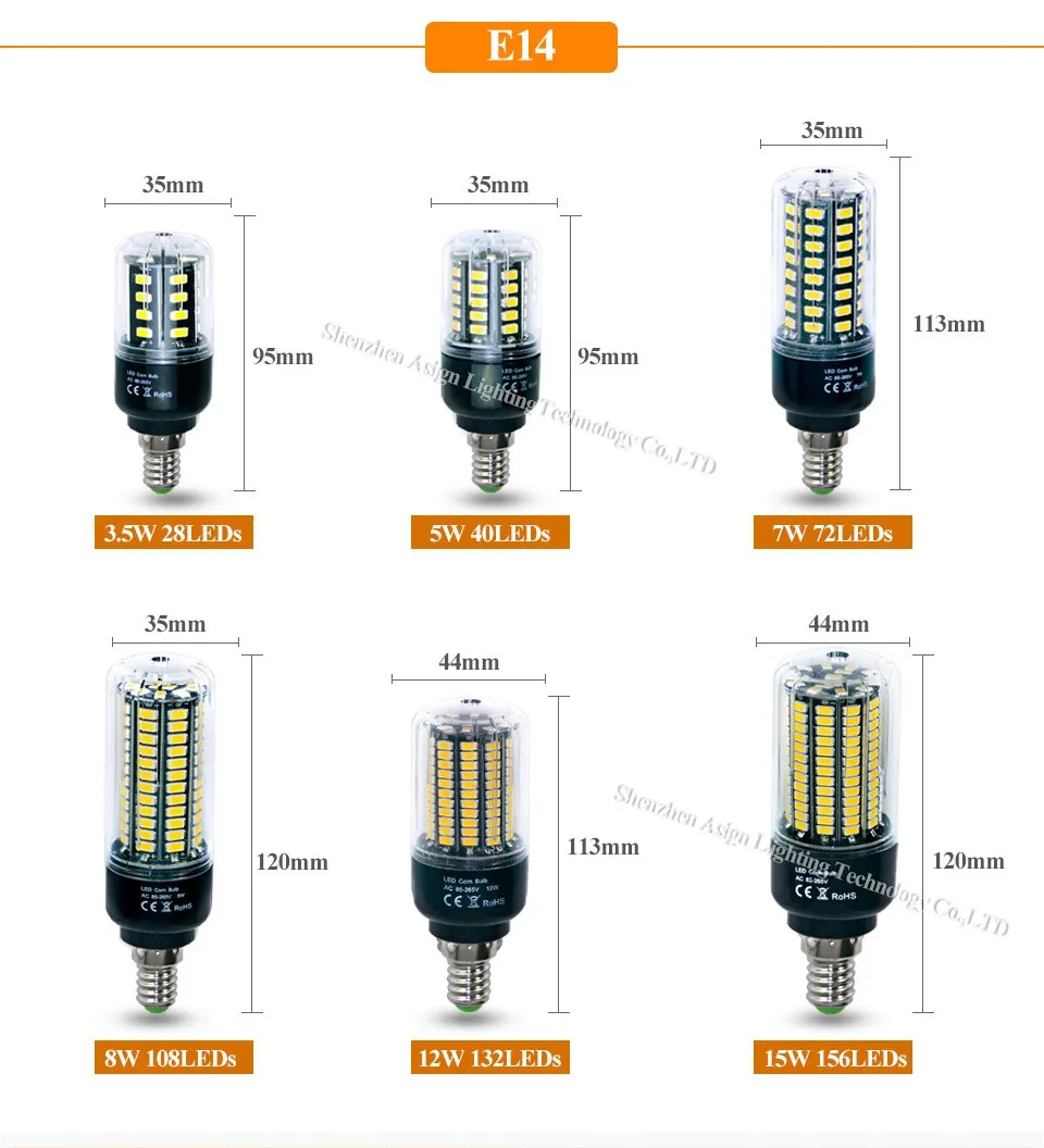 Люменов без мерцания 5736 SMD E27 E14 3,5 Вт 5 Вт 7 Вт 8 Вт 12 Вт 15 Вт Светодиодный светильник-кукуруза 85 В-265 в постоянный ток 28-156 светодиодный s лампа