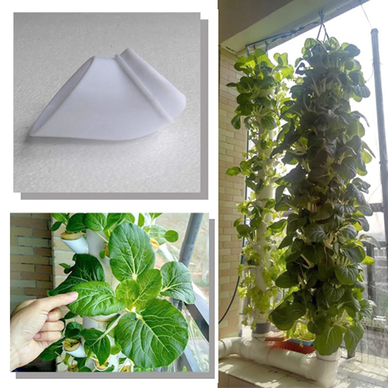 Column Pipe Fixed Plant Cup Hydroponic Systems Greenhouse Balcony Vegetables Strawberry Pipe Nurturing Indoor kit 5 Pcs