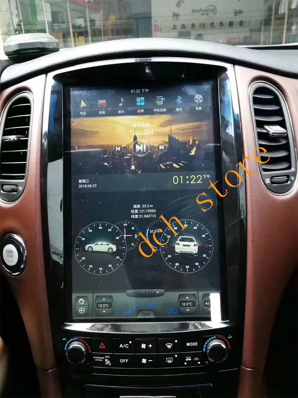 12,1 tesla стиль Android 8,1 Авто DVD gps плеер для Infiniti QX50L QX50 2010- EX25 EX35 Радио Стерео PX6 CARPLAY ips