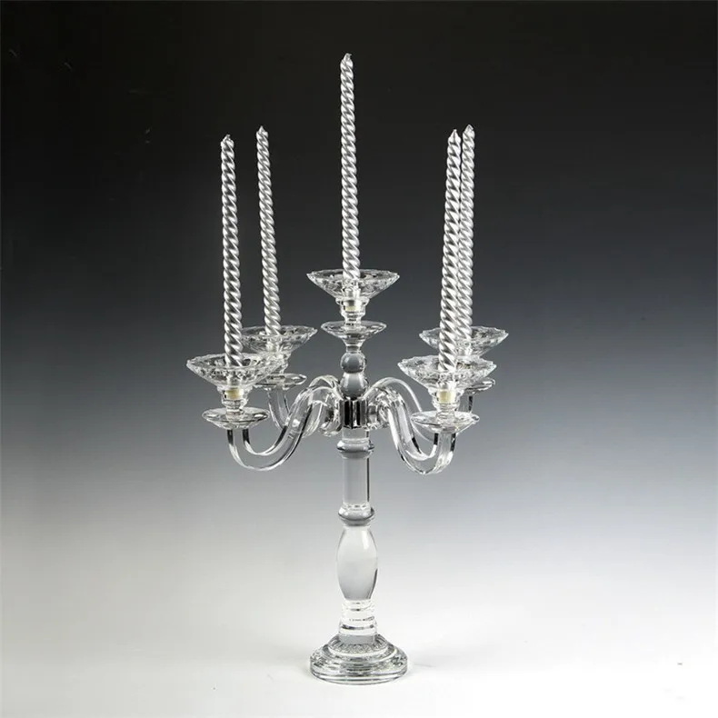 Роскошные 5 arms кристалл свадебный подсвечник стенд стекло подсвечник канделябры для украшения стола - Цвет: LAO014