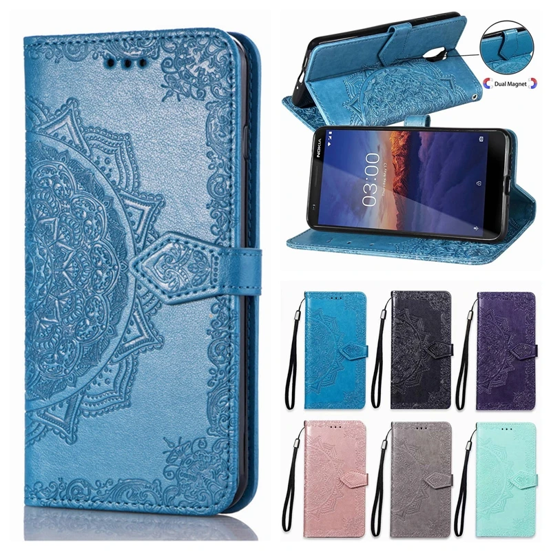

Case on for Nokia 3 2018 Core Case Flip Leather 3D Mandala Flower Case for Nokia 3.1 TA-1057 TA-1063 TA-1049 TA-1070 Cover Coque