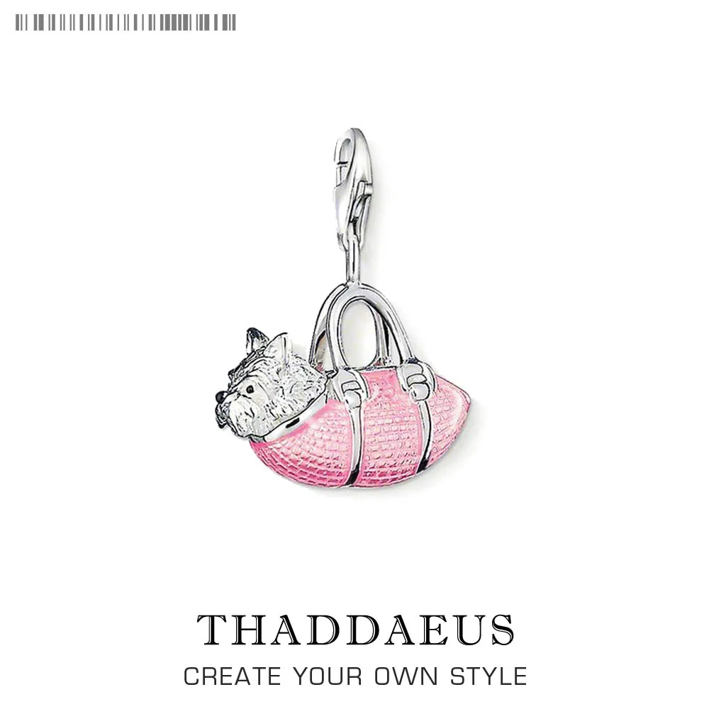 

100% 925 Sterling Silver Cute Westie Westy Dog Pet Bag Animal Pendant Charms fit Original Bracelets Necklace DIY Jewelry Gift