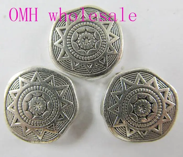 OMH оптовая продажа 15 шт. 13 мм Ретро ювелирные изделия из тибетского серебра