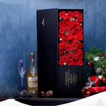 

Rose Flower Box Thick PaperBoard Bouquet Gift Box Gift For Valentine's Day Mother's Day Wedding Decoration Flower 6pcs per lot