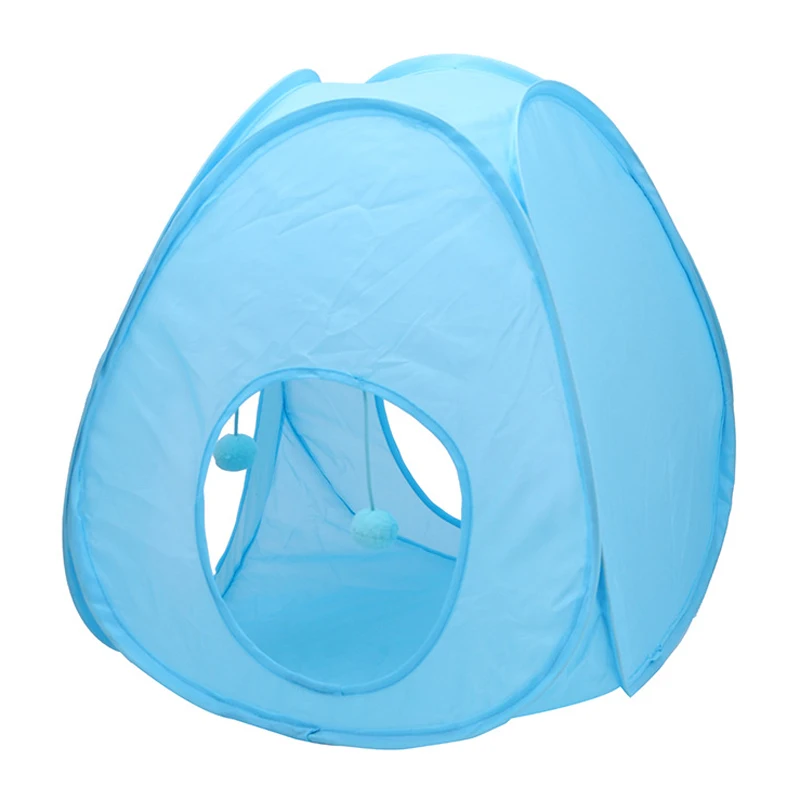 

Funny Pet Cat Tunnel Tent Shape Design 3 Holes Foldable Play Tunnel Tubes with Balls for Kitten Puppy Rabbit