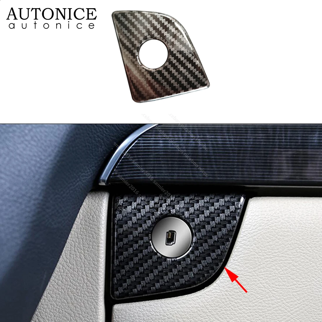 

Carbon Fiber Color Control Storage Box Frame Trim Fit For Ford Edge S-Max LEFT HAND SIDE accessories 2015 2016 2017 2018