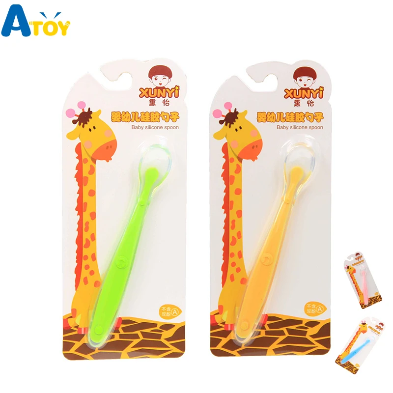 

Newborn Baby Feeding Spoons Soft Silicone Baby Feeding Tool Safety Utensils Children Tableware BPA Free Infant Learning Spoons