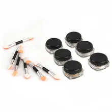 6pcs/set Nail Glitter Powder Metal Shinning Mirror Dust Nail Art DIY Rainbow Chrome Pigment Glitters Decoration With Nail Brush