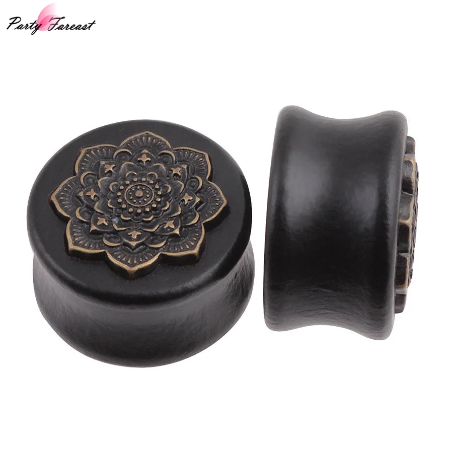 

1 Pair Datura Flower Ear Piercing Plugs And Tunnels Gauges Ear Reamer Piercing Expander Women Body Jewelry Ear Tunnels 10-25mm