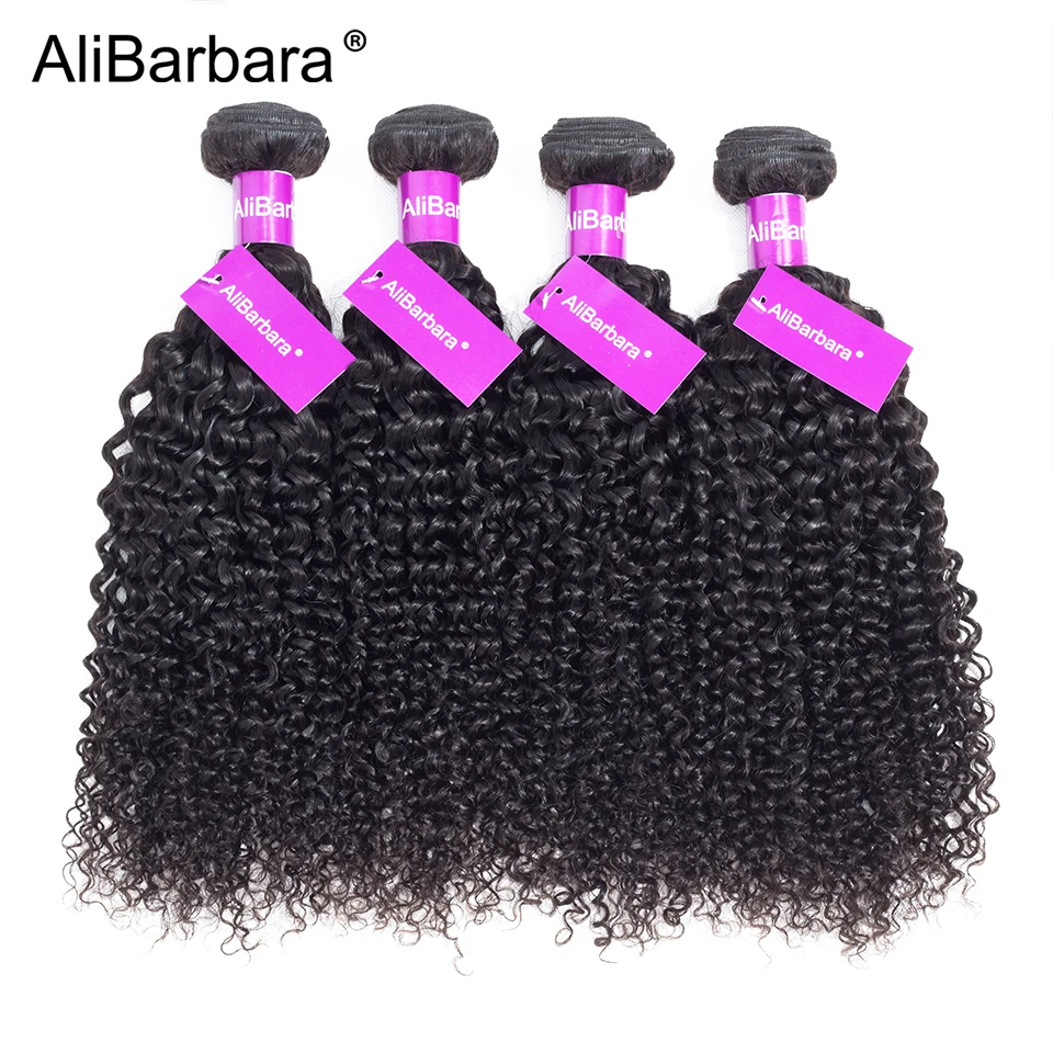 Alibara волосы бразильские кудрявые вьющиеся 4 пучка Remy человеческие для