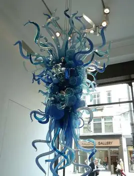 

Blue Glass Material and LED Bulbs Home Chandelier Light