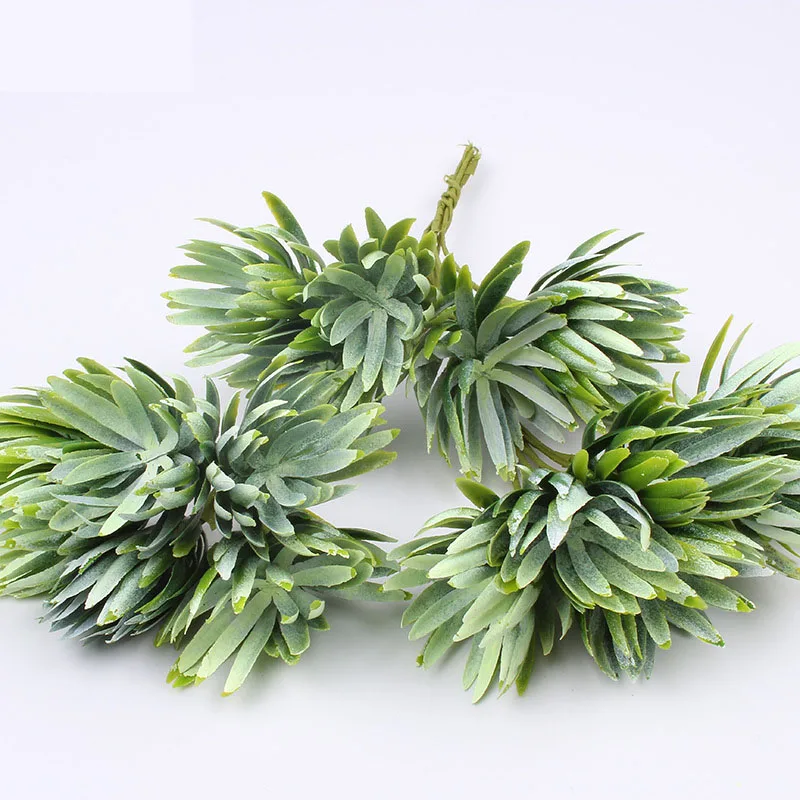 

6pcs 13cm plastic green plant bouquet wedding party decoration accessories home office fresh beautiful small ornaments